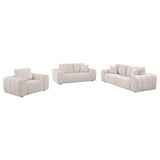 Burnett Ivory 3-piece Chenille Upholstered Sofa Set by Coaster at Eve Furniture
