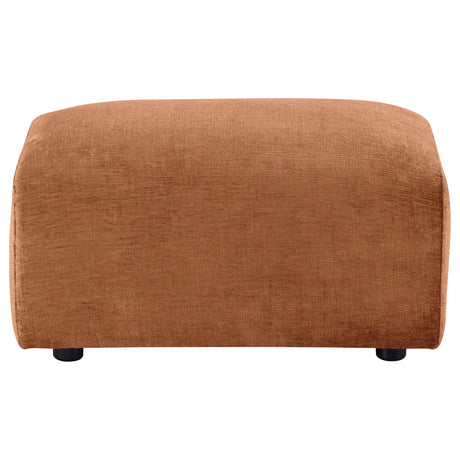 Burnett Chenille Upholstered Ottoman Burnt Orange by Coaster at Eve Furniture