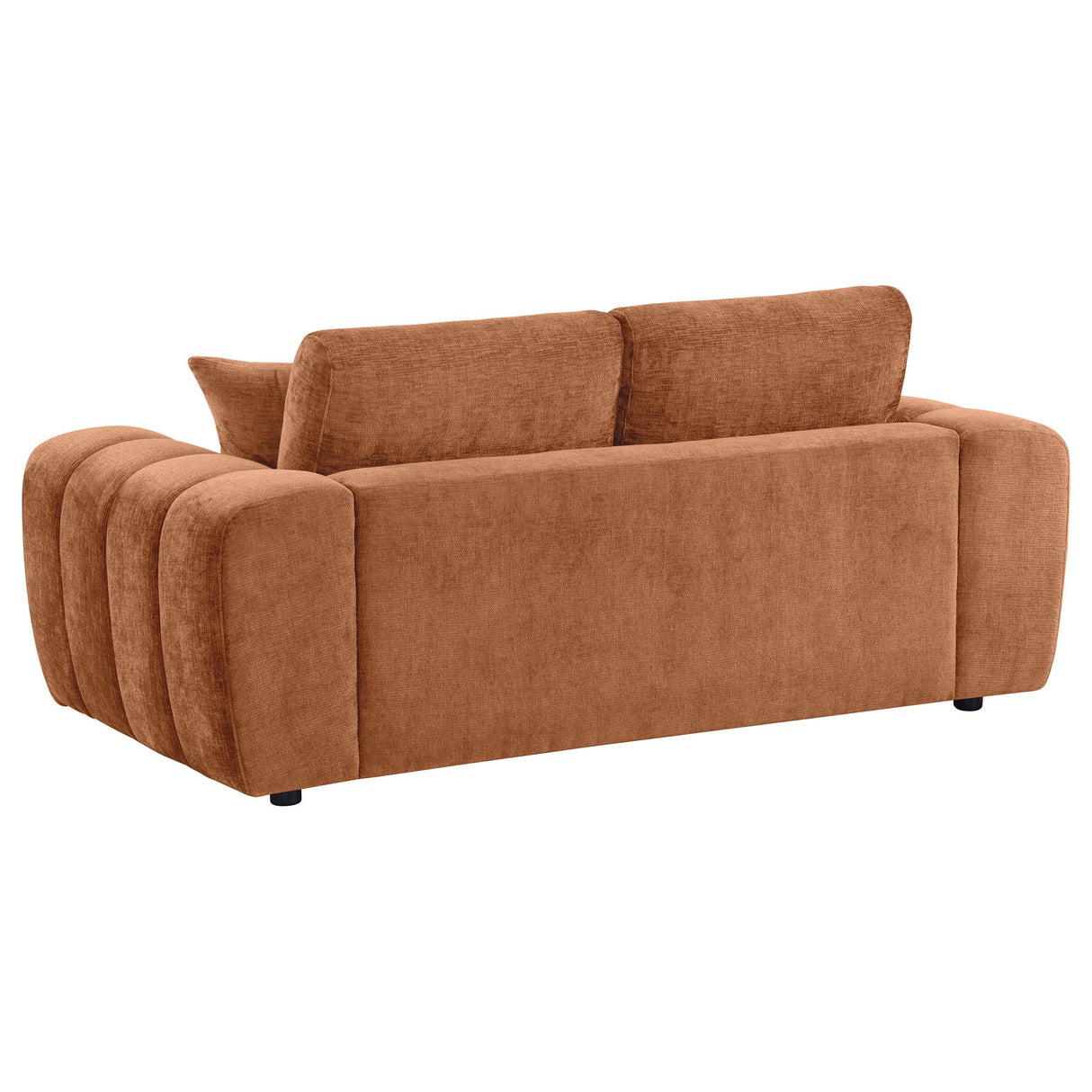 Burnett Chenille Upholstered Wide Arm Loveseat Burnt Orange by Coaster at Eve Furniture