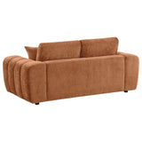Burnett Chenille Upholstered Wide Arm Loveseat Burnt Orange by Coaster at Eve Furniture