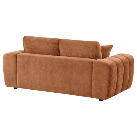 Burnett Chenille Upholstered Wide Arm Loveseat Burnt Orange by Coaster at Eve Furniture