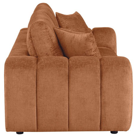 Burnett Chenille Upholstered Wide Arm Sofa Burnt Orange by Coaster at Eve Furniture