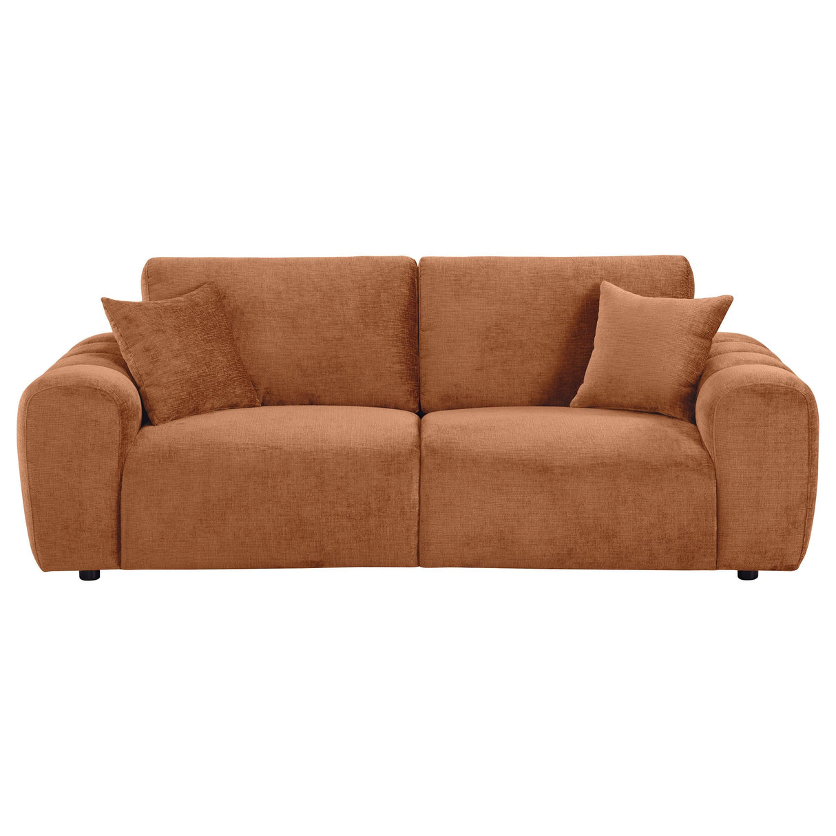 Burnett Chenille Upholstered Wide Arm Sofa Burnt Orange by Coaster at Eve Furniture