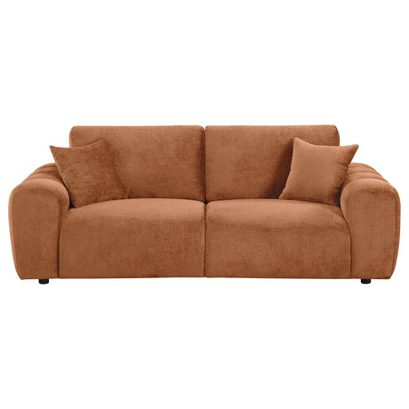 Burnett Chenille Upholstered Wide Arm Sofa Burnt Orange by Coaster at Eve Furniture