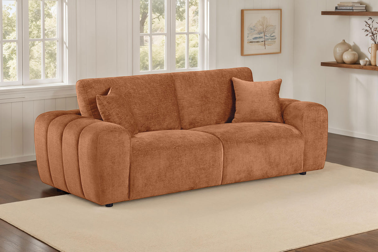 Burnett Chenille Upholstered Wide Arm Sofa Burnt Orange by Coaster at Eve Furniture