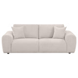 Burnett Chenille Upholstered Wide Arm Sofa Ivory by Coaster at Eve Furniture