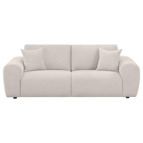 Burnett Chenille Upholstered Wide Arm Sofa Ivory by Coaster at Eve Furniture
