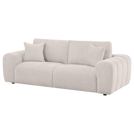 Burnett Chenille Upholstered Wide Arm Sofa Ivory by Coaster at Eve Furniture