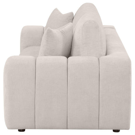 Burnett Chenille Upholstered Wide Arm Sofa Ivory by Coaster at Eve Furniture