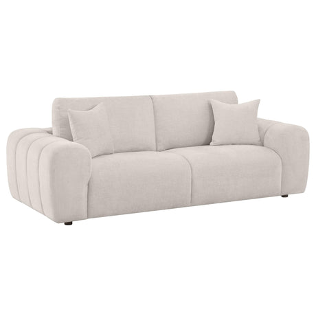 Burnett Chenille Upholstered Wide Arm Sofa Ivory by Coaster at Eve Furniture