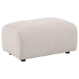 Burnett Ivory Chenille Upholstered Ottoman by Coaster at Eve Furniture