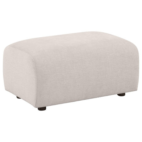 Burnett Ivory Chenille Upholstered Ottoman by Coaster at Eve Furniture