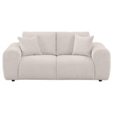 Burnett Ivory Chenille Upholstered Wide Arm Loveseat by Coaster at Eve Furniture
