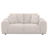 Burnett Ivory Chenille Upholstered Wide Arm Loveseat by Coaster at Eve Furniture