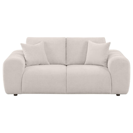 Burnett Ivory Chenille Upholstered Wide Arm Loveseat by Coaster at Eve Furniture