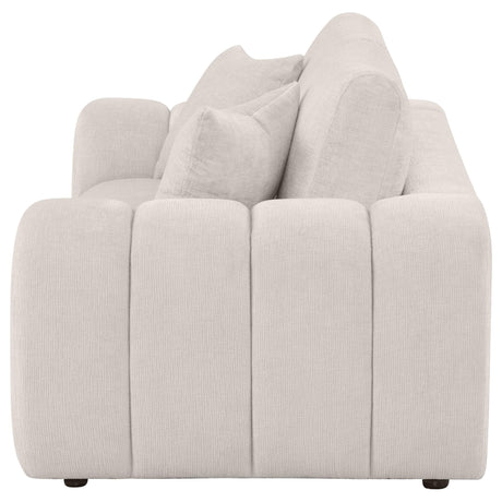 Burnett Ivory Chenille Upholstered Wide Arm Loveseat by Coaster at Eve Furniture