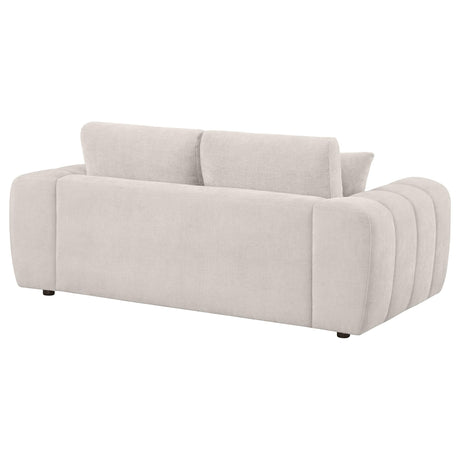 Burnett Ivory Chenille Upholstered Wide Arm Loveseat by Coaster at Eve Furniture