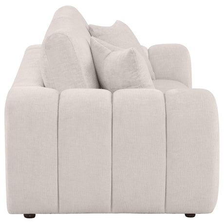 Burnett Ivory Chenille Upholstered Wide Arm Loveseat by Coaster at Eve Furniture