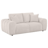 Burnett Ivory Chenille Upholstered Wide Arm Loveseat by Coaster at Eve Furniture