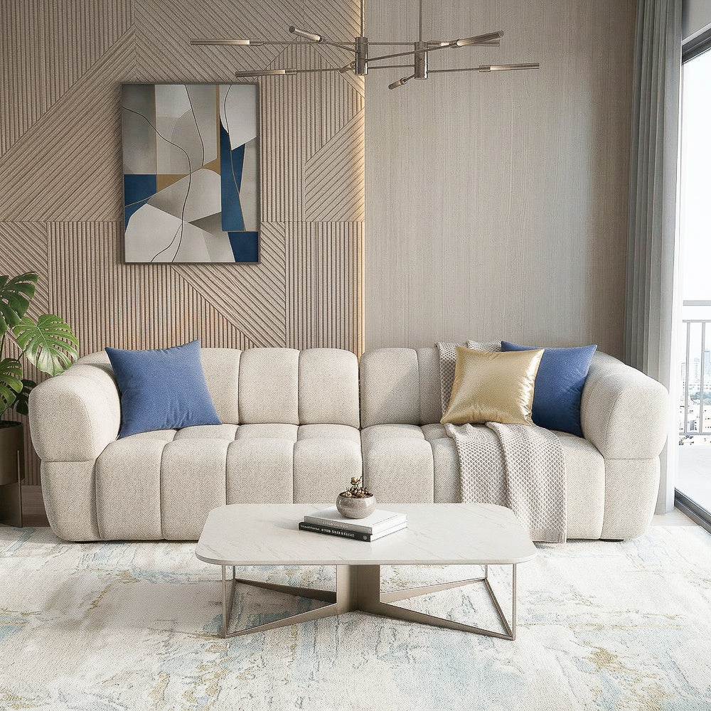 Burntwood Light Brown Chenille PWR Slider Sofa by Ashcroft Furniture at Eve Furniture