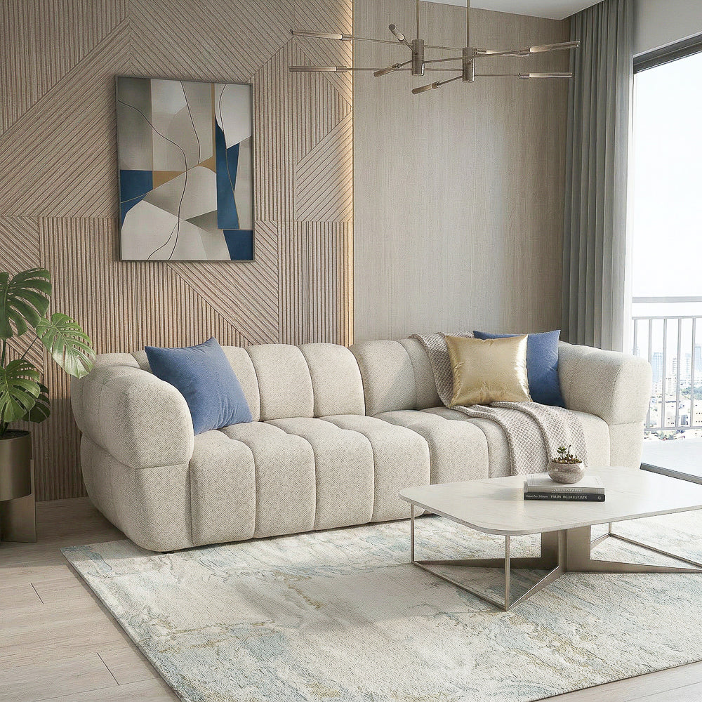 Burntwood Light Brown Chenille PWR Slider Sofa by Ashcroft Furniture at Eve Furniture
