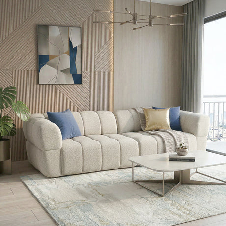 Burntwood Light Brown Chenille PWR Slider Sofa by Ashcroft Furniture at Eve Furniture