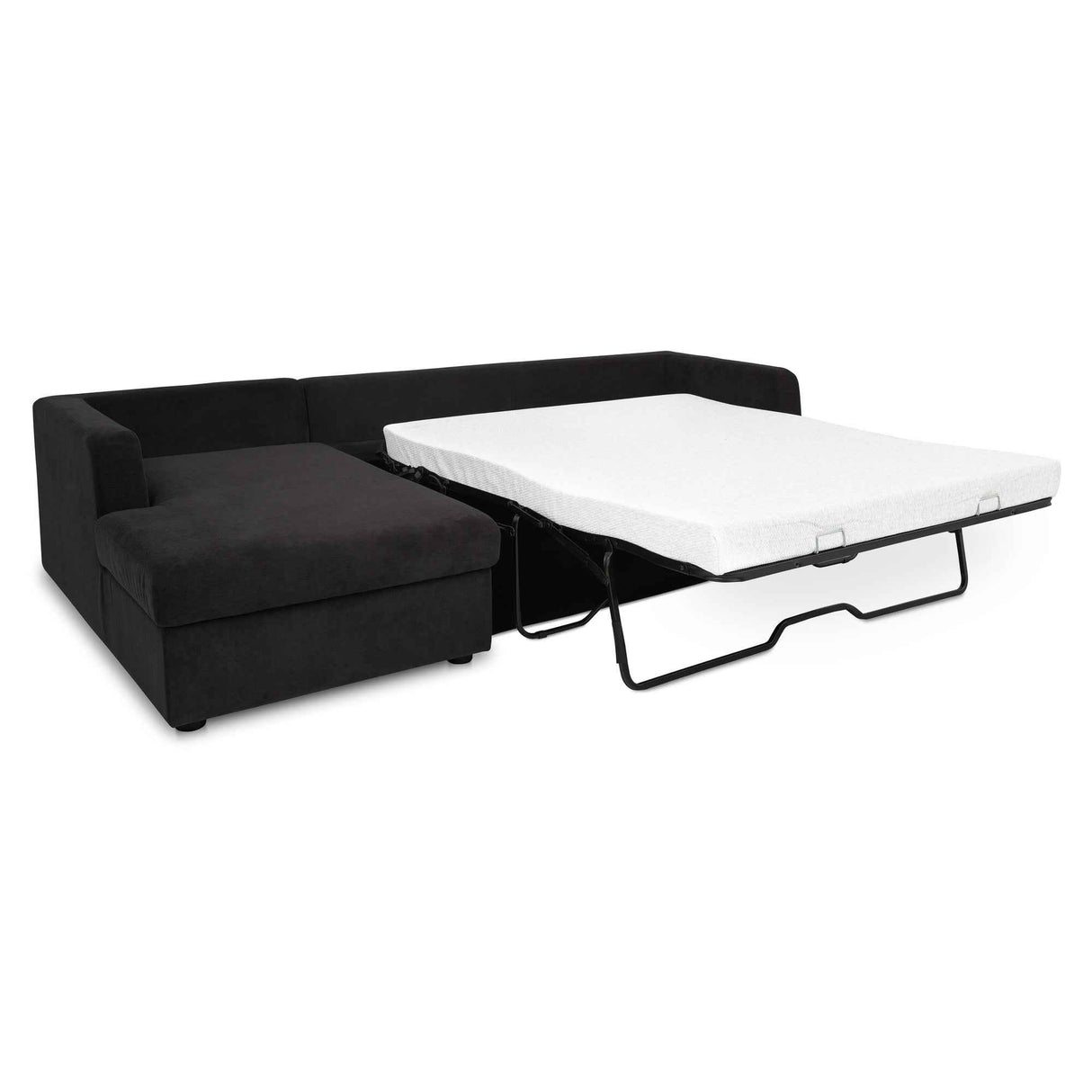 Burrow Black Sleeper Sectional With Left Storage Chaise
