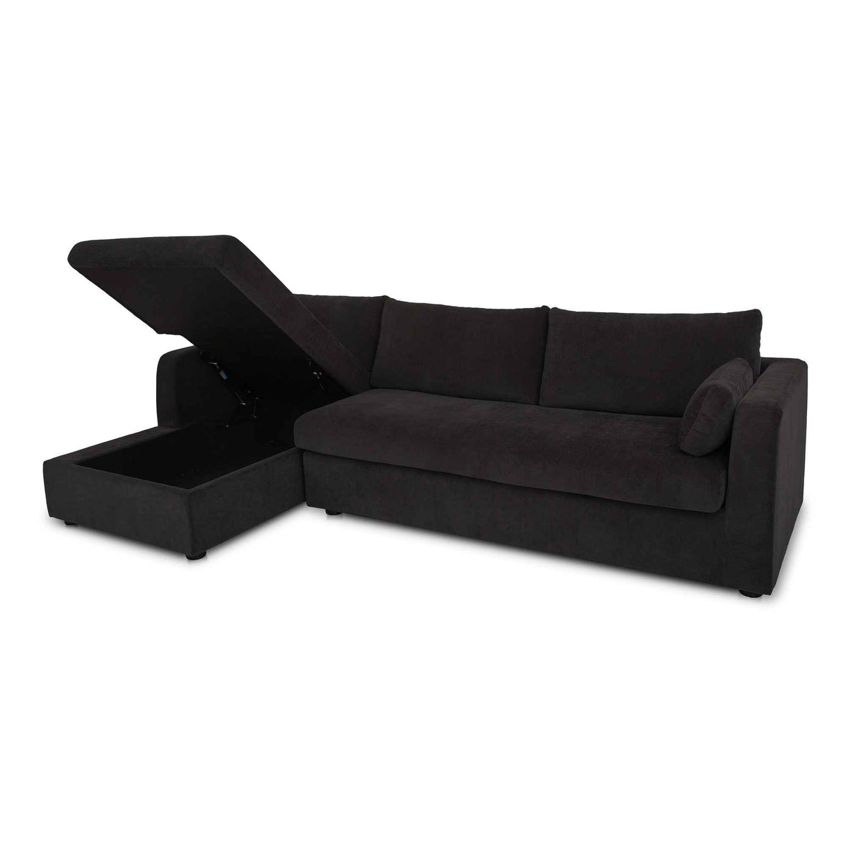 Burrow Black Sleeper Sectional With Left Storage Chaise