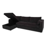 Burrow Black Sleeper Sectional With Left Storage Chaise