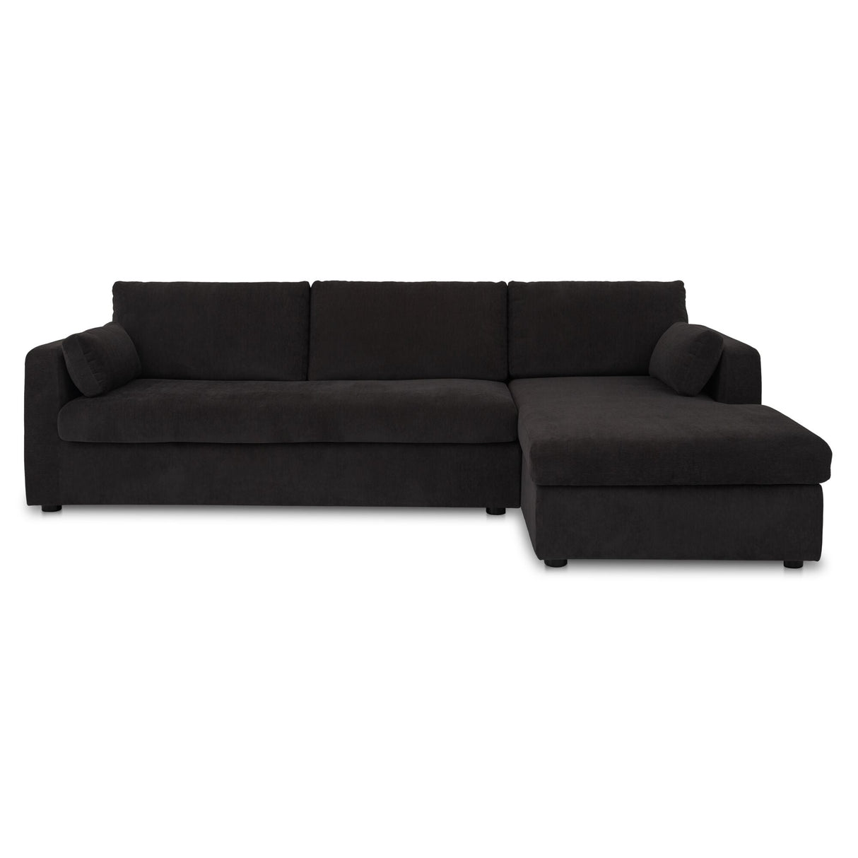Burrow Black Sleeper Sectional With Right Storage Chaise by Moe's Home at Eve Furniture