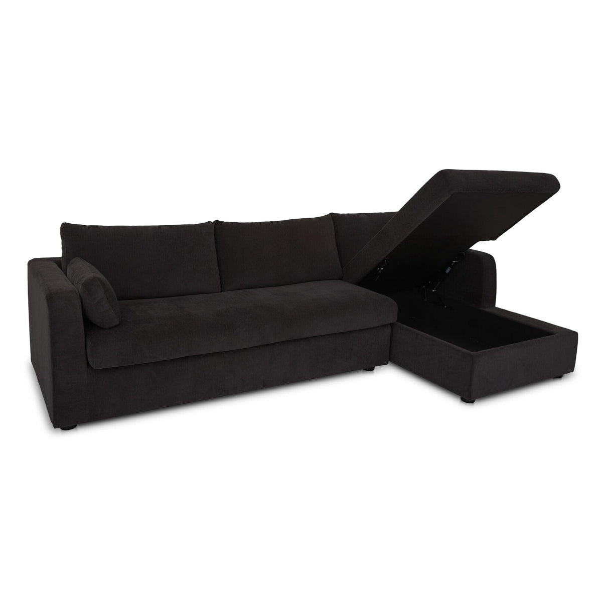 Burrow Black Sleeper Sectional With Right Storage Chaise by Moe's Home at Eve Furniture