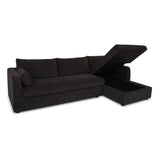 Burrow Black Sleeper Sectional With Right Storage Chaise by Moe's Home at Eve Furniture