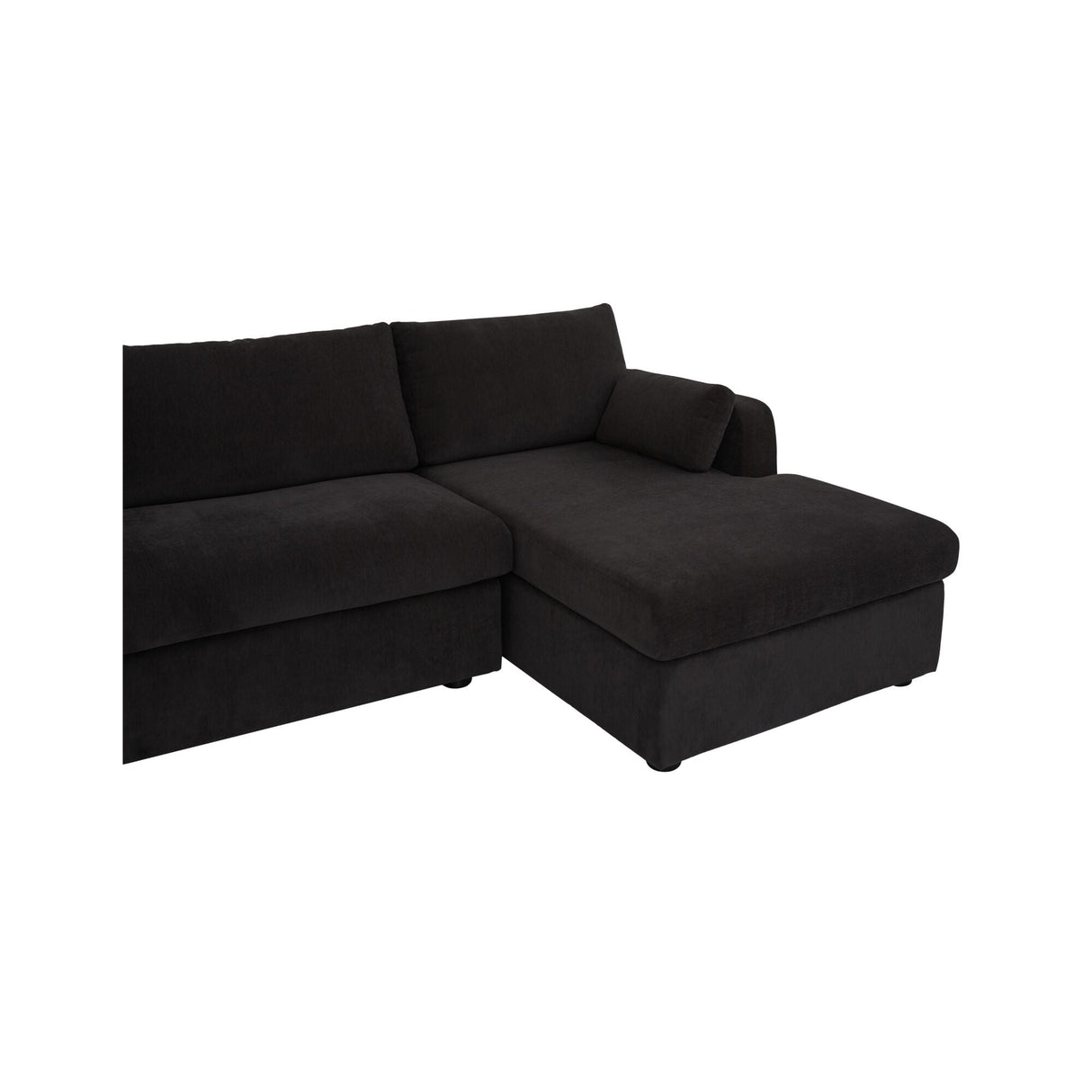 Burrow Black Sleeper Sectional With Right Storage Chaise by Moe's Home at Eve Furniture