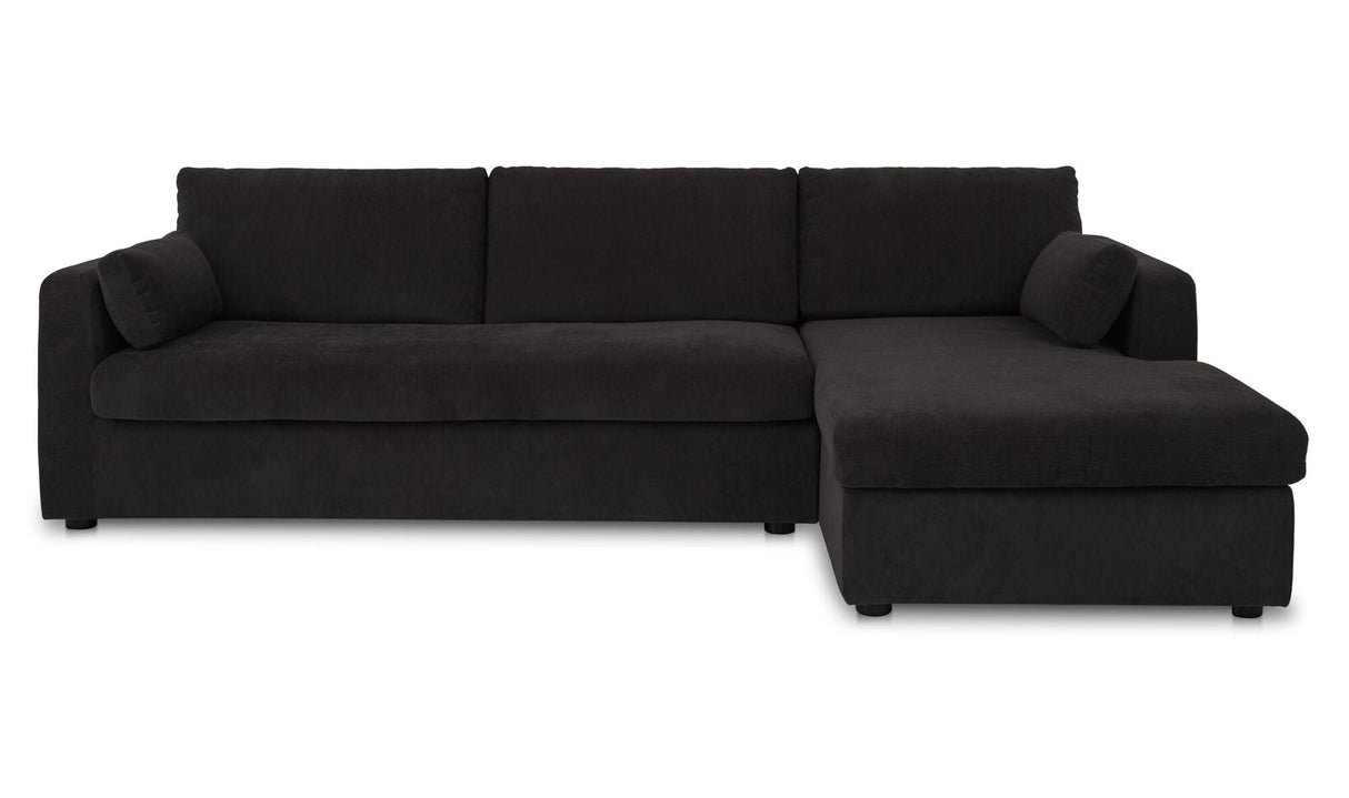 Burrow Sleeper Sectional With Storage Chaise Black by Moe's Home at Eve Furniture