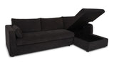 Burrow Sleeper Sectional With Storage Chaise Black by Moe's Home at Eve Furniture