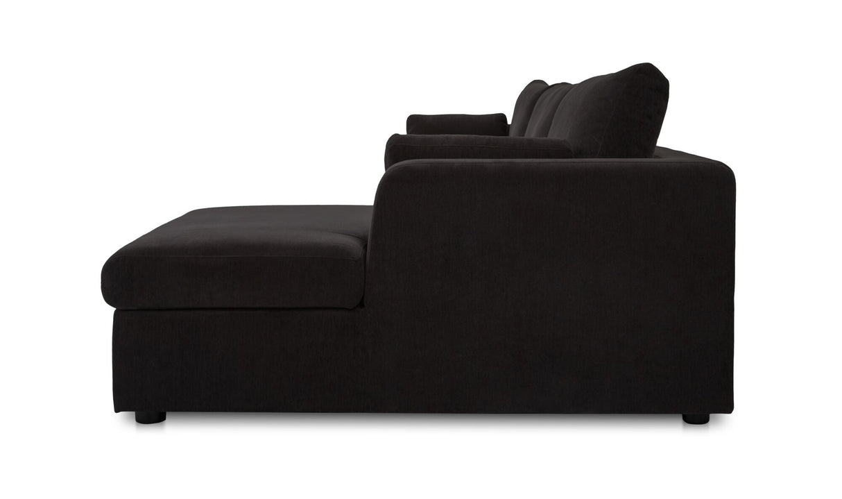 Burrow Sleeper Sectional With Storage Chaise Black by Moe's Home at Eve Furniture