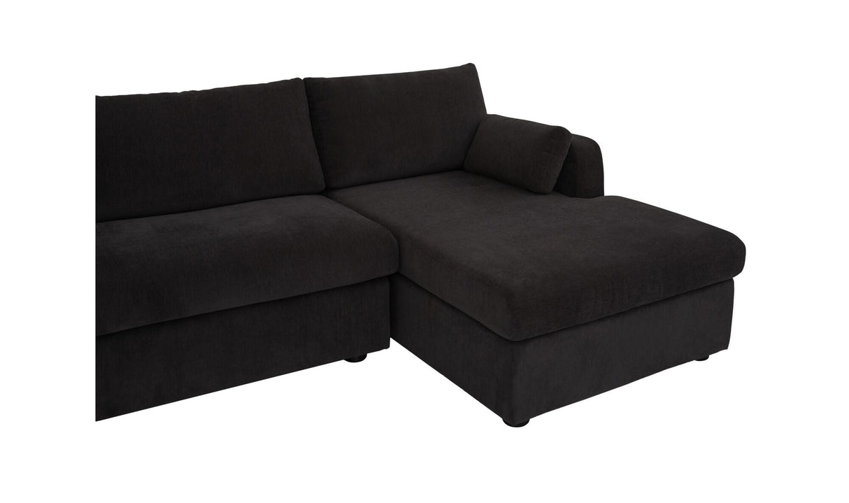 Burrow Sleeper Sectional With Storage Chaise Black by Moe's Home at Eve Furniture