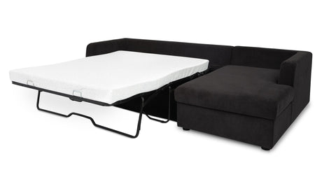 Burrow Sleeper Sectional With Storage Chaise Black by Moe's Home at Eve Furniture