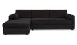 Burrow Sleeper Sectional With Storage Chaise Black by Moe's Home at Eve Furniture
