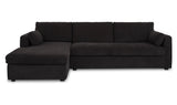 Burrow Sleeper Sectional With Storage Chaise Black by Moe's Home at Eve Furniture