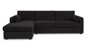 Burrow Sleeper Sectional With Storage Chaise Black by Moe's Home at Eve Furniture