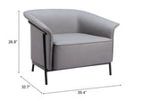 Burry Slate Gray Accent Chair by Zuomod at Eve Furniture
