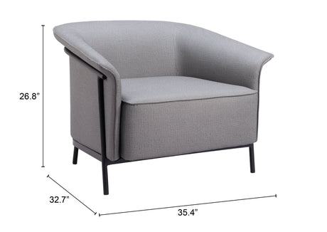 Burry Slate Gray Accent Chair by Zuomod at Eve Furniture