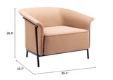 Burry Tan Accent Chair by Zuomod at Eve Furniture
