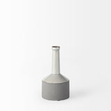 Burton 10.2H Small Two Tone Gray Ceramic Jug Vase by Mercana at Eve Furniture