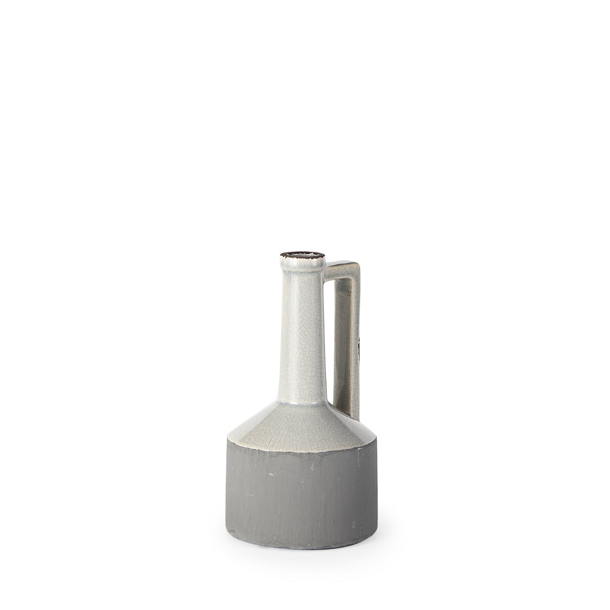 Burton 10.2H Small Two Tone Gray Ceramic Jug Vase by Mercana at Eve Furniture