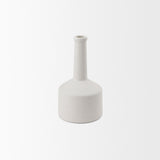 Burton 10.8H Small White Ceramic Jug Vase by Mercana at Eve Furniture