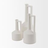 Burton 10.8H Small White Ceramic Jug Vase by Mercana at Eve Furniture