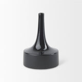 Burton 11.6H Medium Glossy and Matte Black Ceramic Jug Vase by Mercana at Eve Furniture