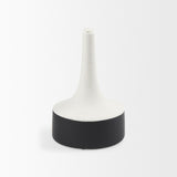 Burton 11.6H Medium White and Black Ceramic Jug Vase by Mercana at Eve Furniture